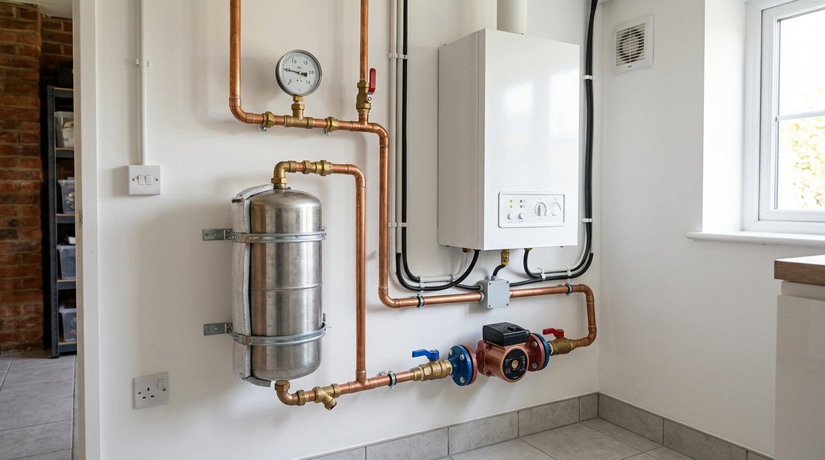 Prawidłowy montaż kotła elektrodowego w nowoczesnej kotłowni z buforem ciepła i armaturą hydrauliczną